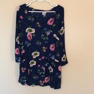 Navy Blue Floral Dress